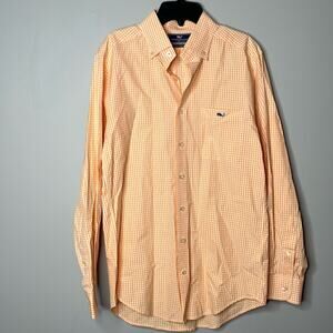 Vineyard Vines Orange Plaid Slim Fit Tucker Shirt :